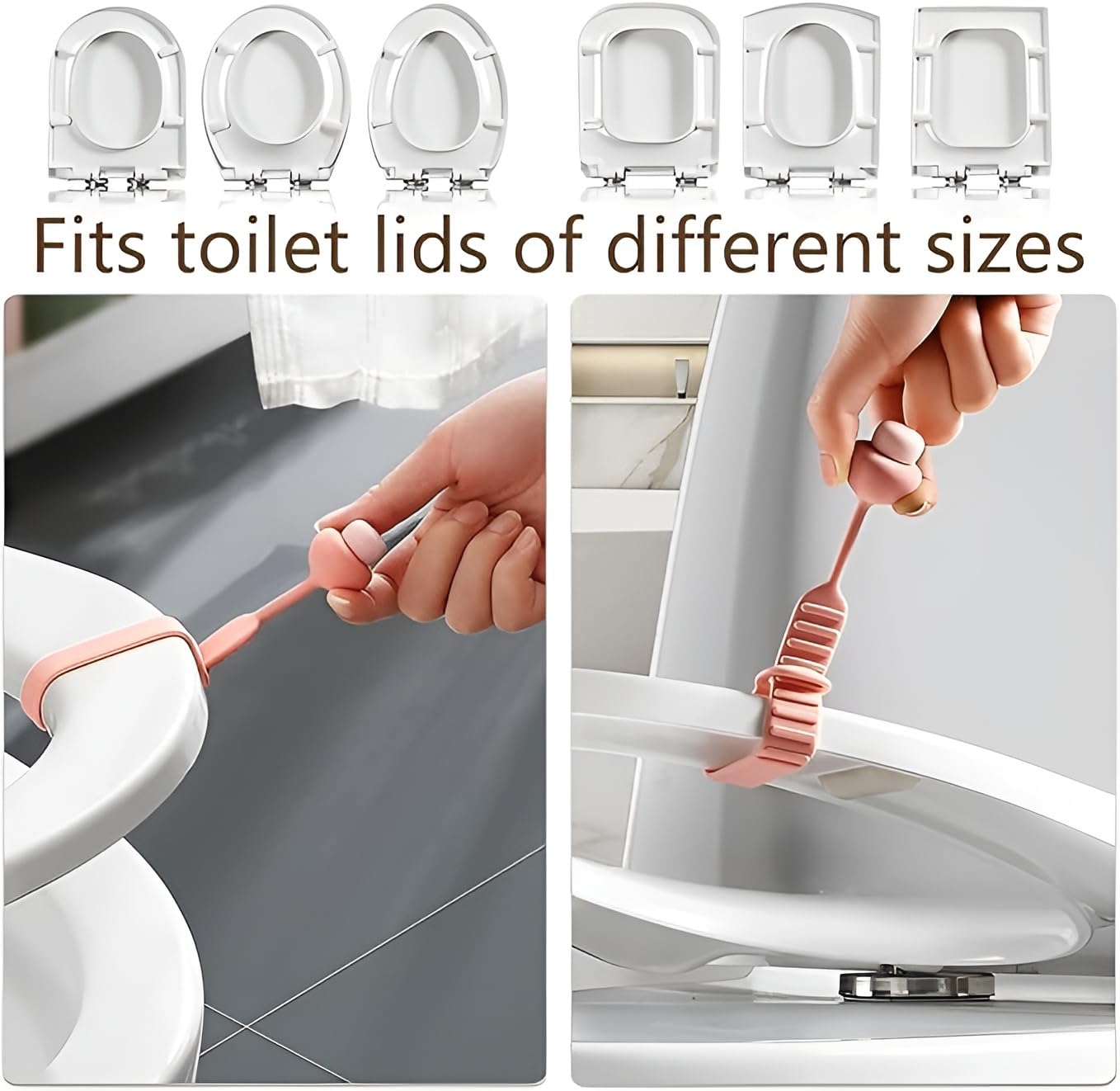 Silicone Toilet Seat Lifter Handle (Pack of 4) – Self-Adhesive Hygienic Toilet Cover Clip; g