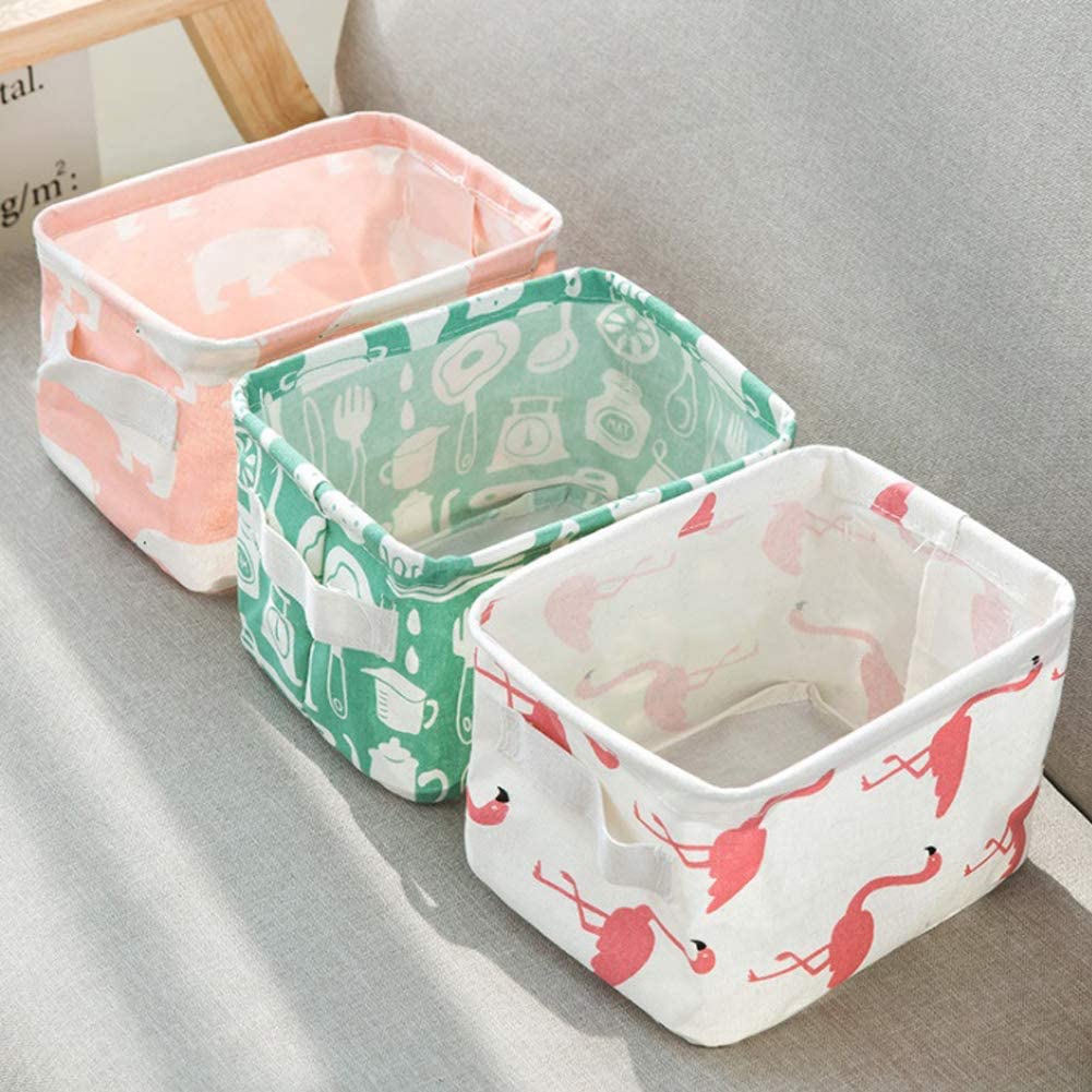 Small Foldable Canvas Storage Basket (Pack of 4) ,g