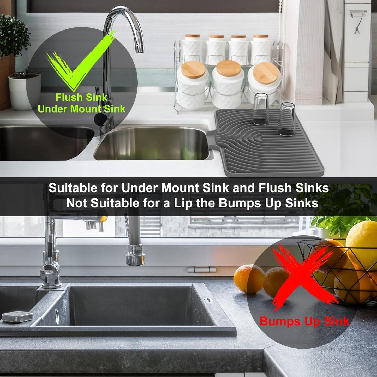 Silicone Kitchen Dish Drain Mat (40 × 30 cm)- g