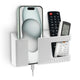 Wall Mounted Mobile Holder with Remote & Key Organizer – Self Adhesive Space Saving Storage Rack: f