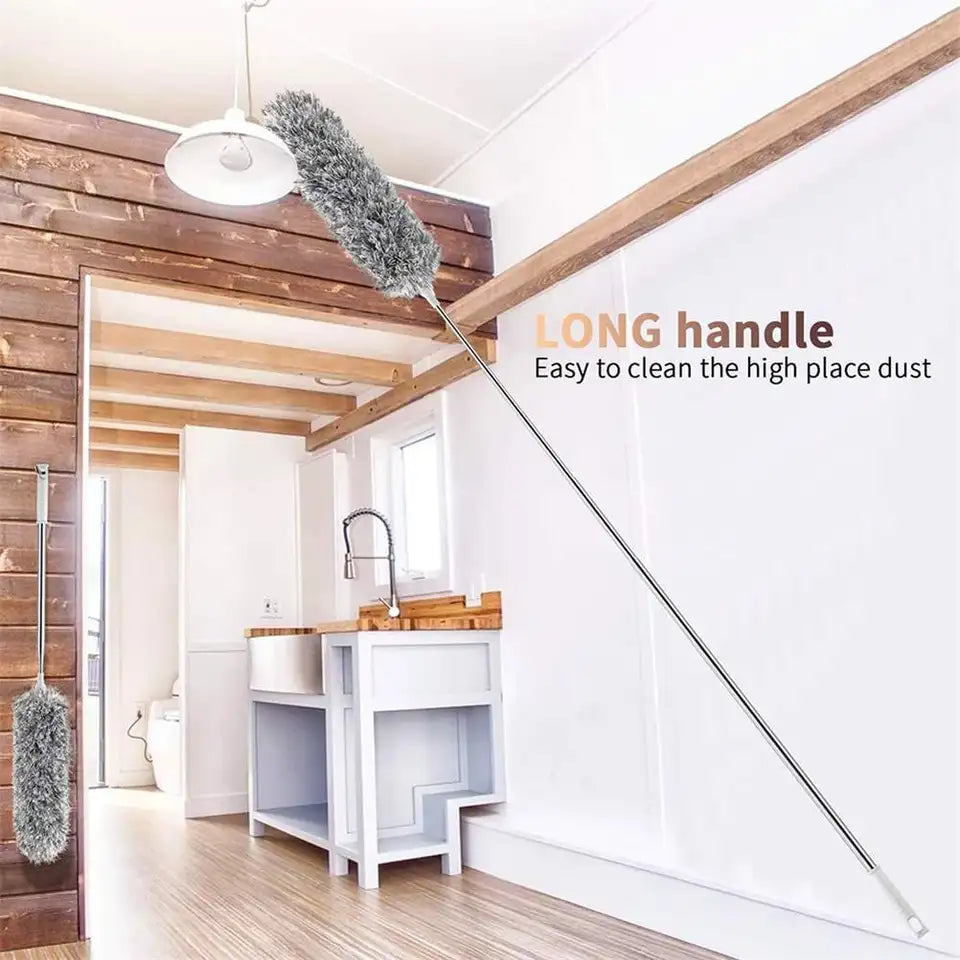Microfiber 100 inch Extendable Feather Duster- With Extra Long Pole-.g