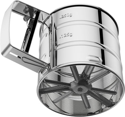 Steel Manual Flour Sifter – Clean, Quick & Efficient Sieving-.f