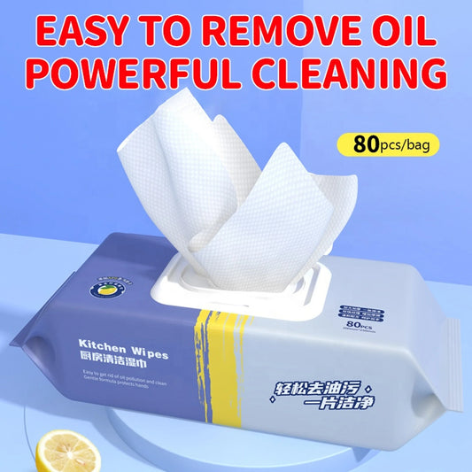 Multipurpose Cleaning Wet Wipes for Kitchen & Home – Tough on Grease, Easy to Use; f