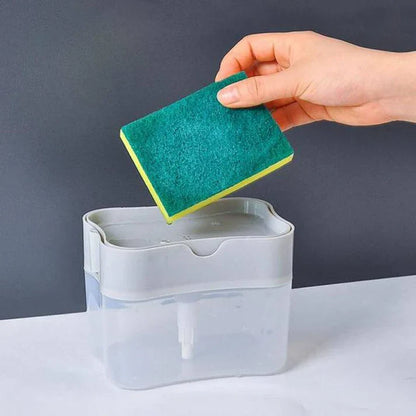 2 in 1 Smart Kitchen Liquid Soap Dispenser (450 ML)- Free Sponge With every order