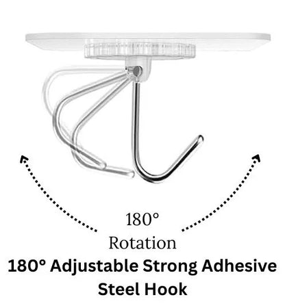 10 - Pieces 180 Degrees Adhesive Wall Hooks