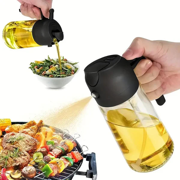Oil Sprayer and Dispenser Glass Multipurpose Jug with lock system (500 ML) .g