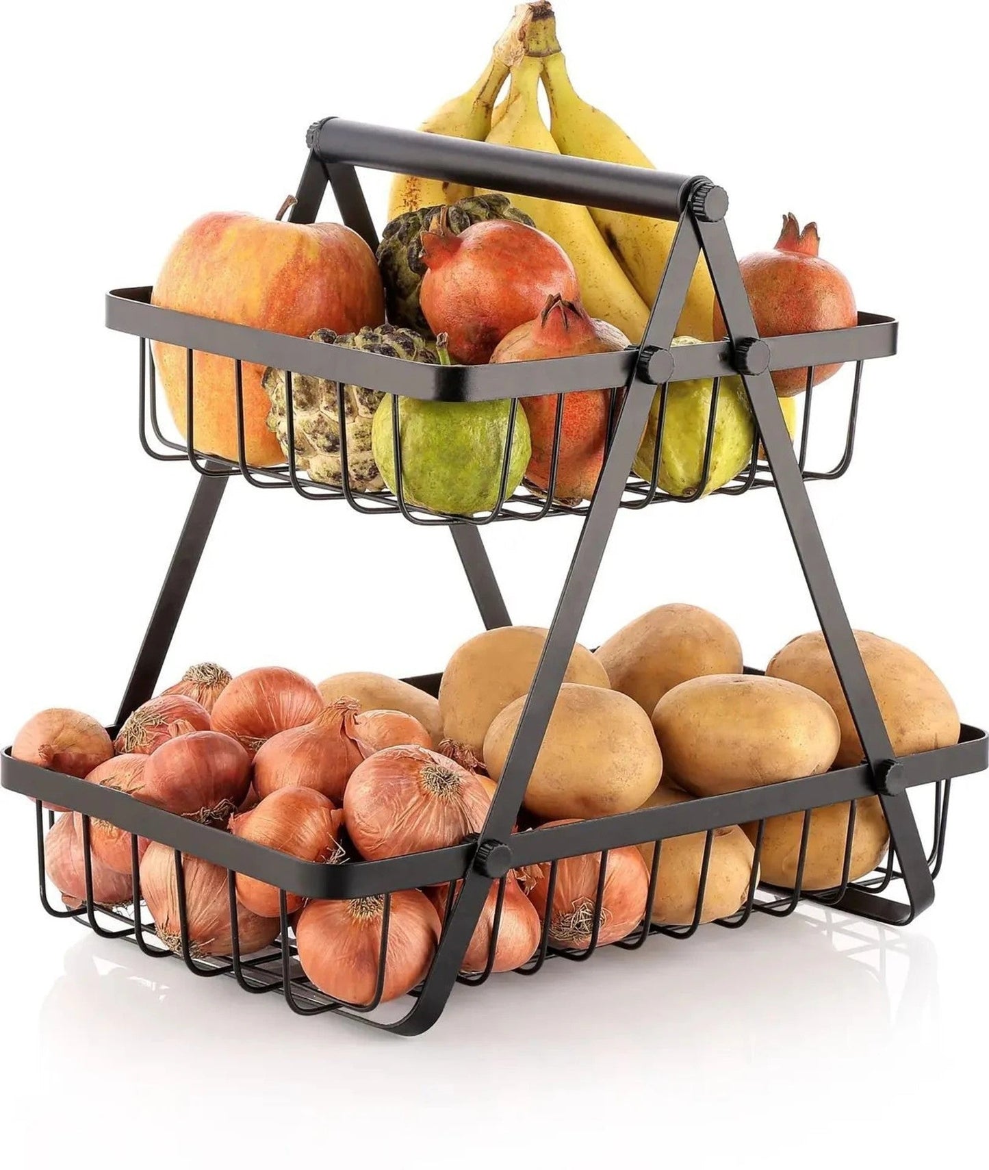 Multi-Purpose 2-Tier Storage Basket | Fruit, Vegetable & Snack Organizer: f