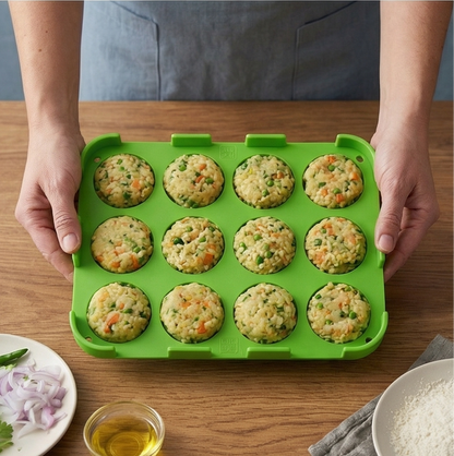 12 Slot Cutlet & Tikki Maker – Easy Burger Patty Press for Perfect Shapes; g