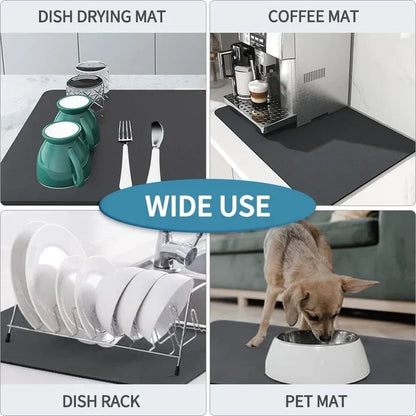 Kitchen Super Absorbent Dish Drying mat (Big Size) (60cmx40cm);f