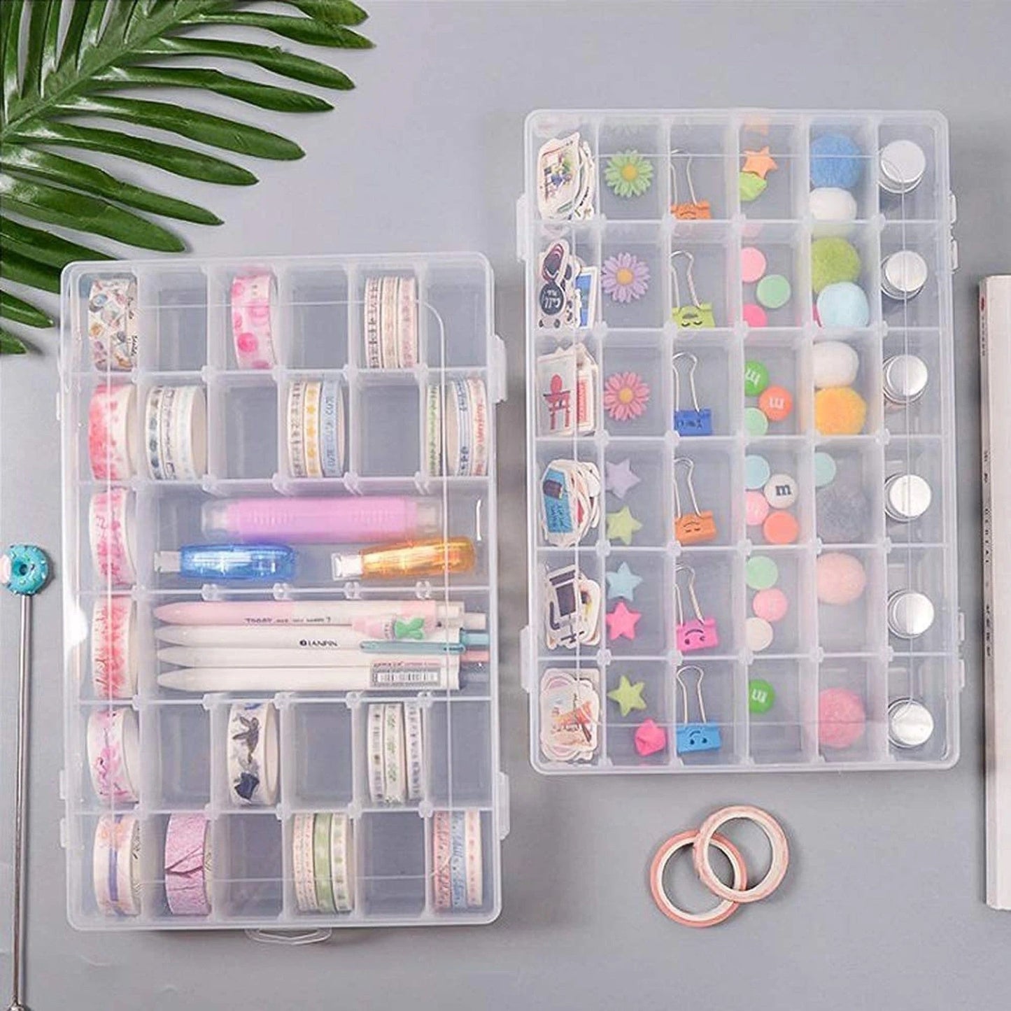 Multipurpose Storage Box 36 Compartments – Portable Organizer for Medicine, Jewelry, Cosmetics & Stationery: f