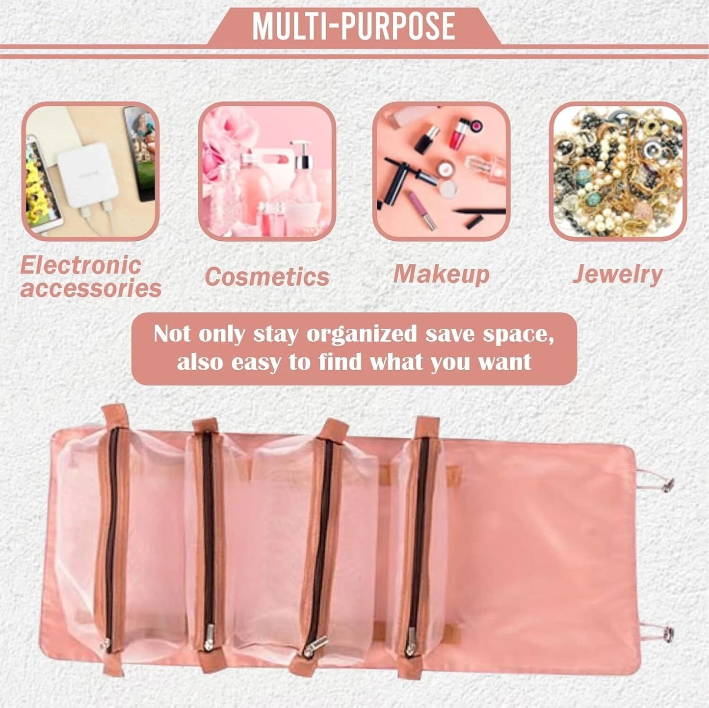 Foldable Makeup Storage Pouch for Cosmetics & Beauty Accessories –: f