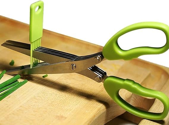 Premium Stainless Steel Herb Scissors | Quick Cutting Tool for Herbs & Vegetables: f