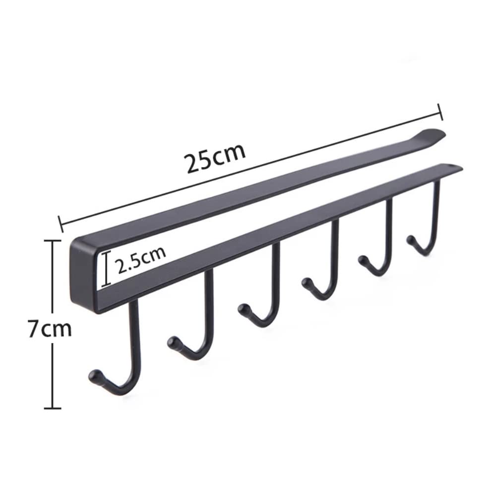 Under-Shelf 6-Hook Mug & Cup Holder Rack (pack of 2)– Space-Saving Kitchen Cabinet Organizer,f