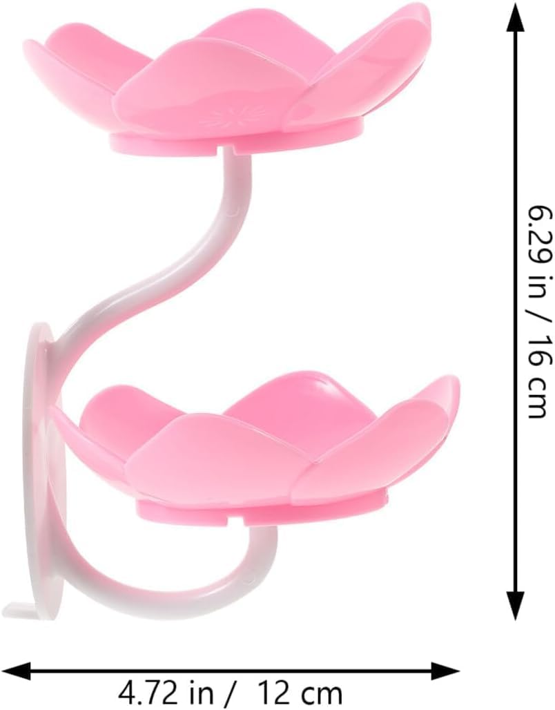 Lotus Sink Soap & Sponge Holder(Pack of 2) – No-Drill Adhesive Rack : f