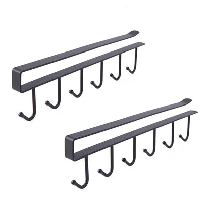 Under-Shelf 6-Hook Mug & Cup Holder Rack (pack of 2)– Space-Saving Kitchen Cabinet Organizer,g