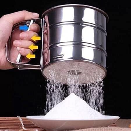 Steel Manual Flour Sifter – Clean, Quick & Efficient Sieving-.f