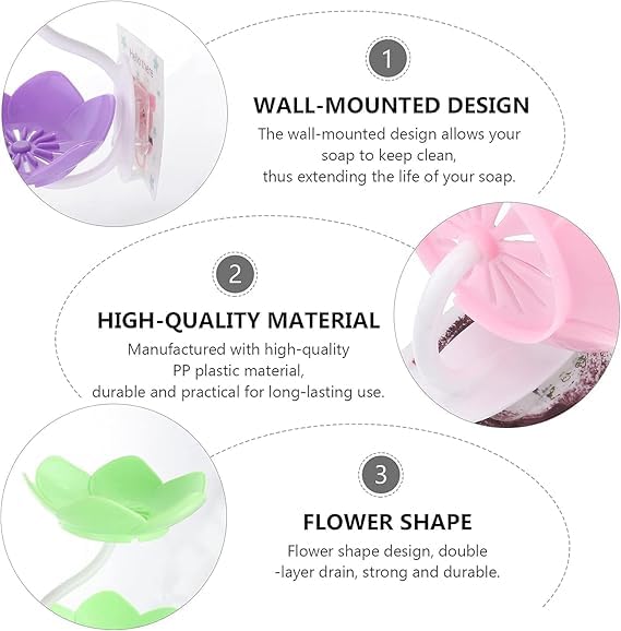 Lotus Sink Soap & Sponge Holder(Pack of 2) – No-Drill Adhesive Rack : f