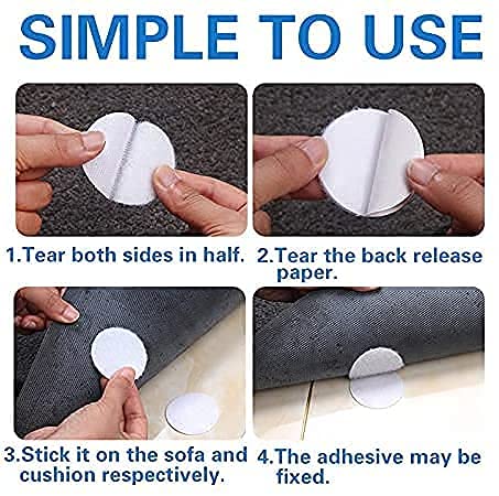 Anti-Slip Velcro Tape Dots – Self Adhesive Double-Sided Grip for Carpets, Bedsheets & Rugs- g