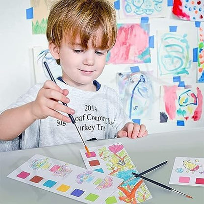 Water Color Painting Book with Brush- Endless Painting, Learning and Fun.