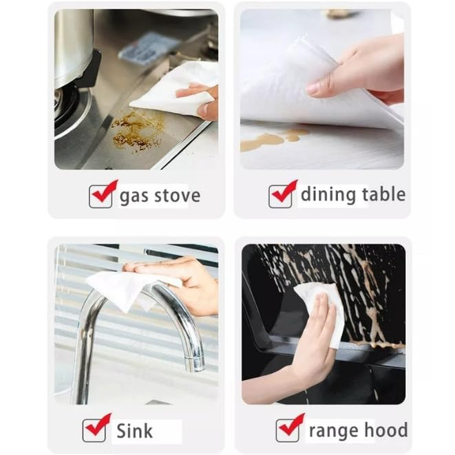 Multipurpose Cleaning Wet Wipes for Kitchen & Home – Tough on Grease, Easy to Use; f