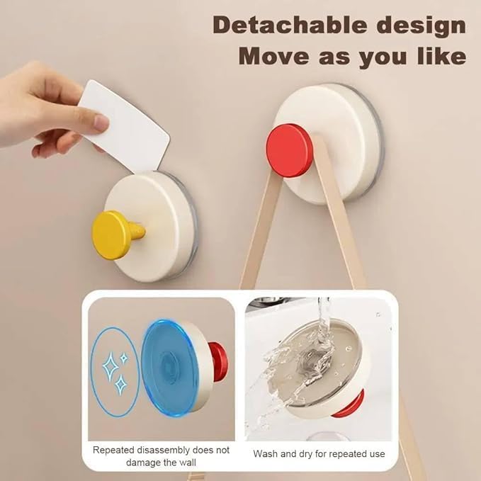 Reusable Heavy-Duty Suction Cup Hooks (Set of 4) – Removable Waterproof Wall Hooks;g