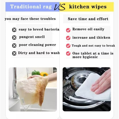 Multipurpose Cleaning Wet Wipes for Kitchen & Home – Tough on Grease, Easy to Use; f