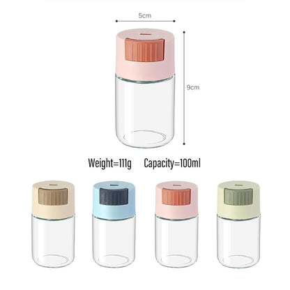 Glass Measure Spice Bottle for Kitchen - For All Spices, Seasoning Made Easy-.g