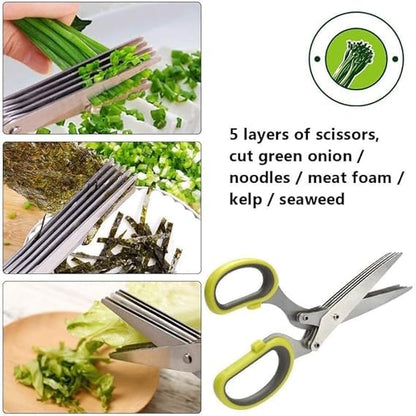 Premium Stainless Steel Herb Scissors | Quick Cutting Tool for Herbs & Vegetables: f