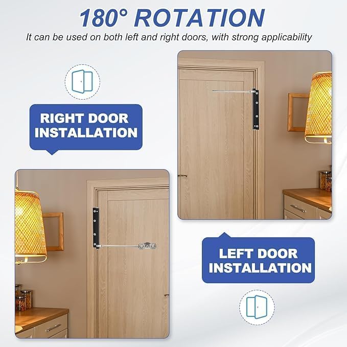 Automatic Spring Door Closer – Heavy Duty Adjustable Door Closer for Residential & Commercial Use;g