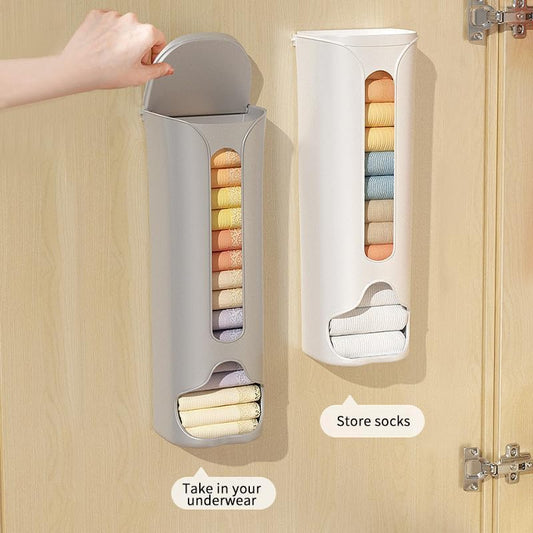 Wall Mounted Storage Box Organizer – Multi-Purpose Underwear, Socks & Garbage Bag Holder - Space Saving Kitchen & Cabinet Container: f