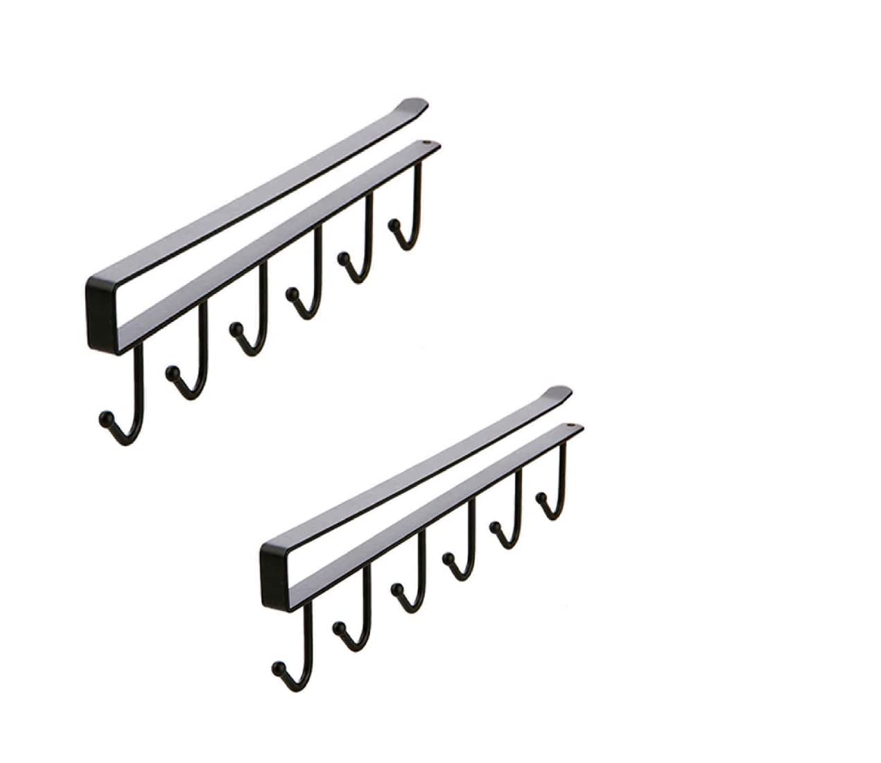 Under-Shelf 6-Hook Mug & Cup Holder Rack (pack of 2)– Space-Saving Kitchen Cabinet Organizer,f