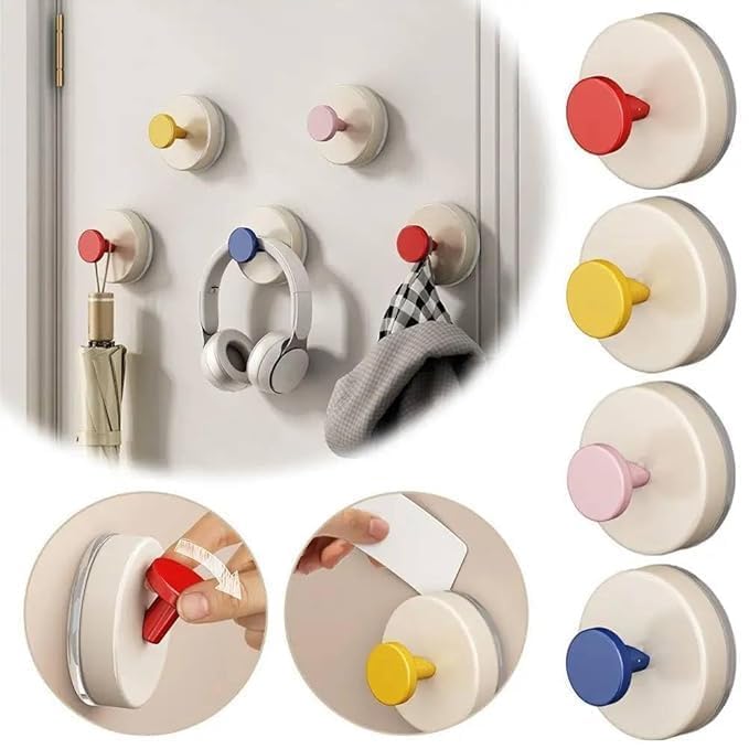 Reusable Heavy-Duty Suction Cup Hooks (Set of 4) – Removable Waterproof Wall Hooks;g