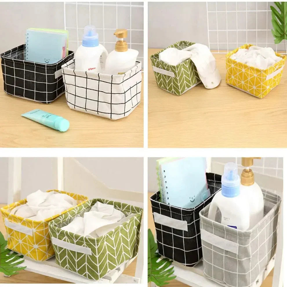 Small Foldable Canvas Storage Basket (Pack of 4) ,g