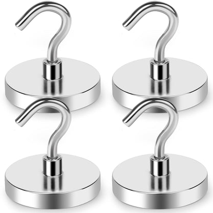 Steel Magnetic Hook – Rust-Resistant, Hanging for Fridge, Garage & Kitchen (Pack of 4)-.g