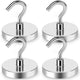 Steel Magnetic Hook – Rust-Resistant, Hanging for Fridge, Garage & Kitchen (Pack of 4)-.g