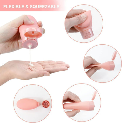 3 pieces travel Silicone Bottles leakproof for Toiletries- 60 ml each ,f