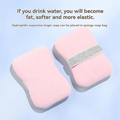 Bath Sponge Loofah – Exfoliating Body Scrubber with Soap Holder & Hand Strap for Smooth Skin: f