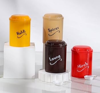 8-Piece Spice Jar Set (300ml Each) – BPA-Free Plastic Kitchen Storage Containers for Sugar & Spices: f