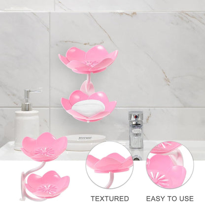 Lotus Sink Soap & Sponge Holder(Pack of 2) – No-Drill Adhesive Rack : f