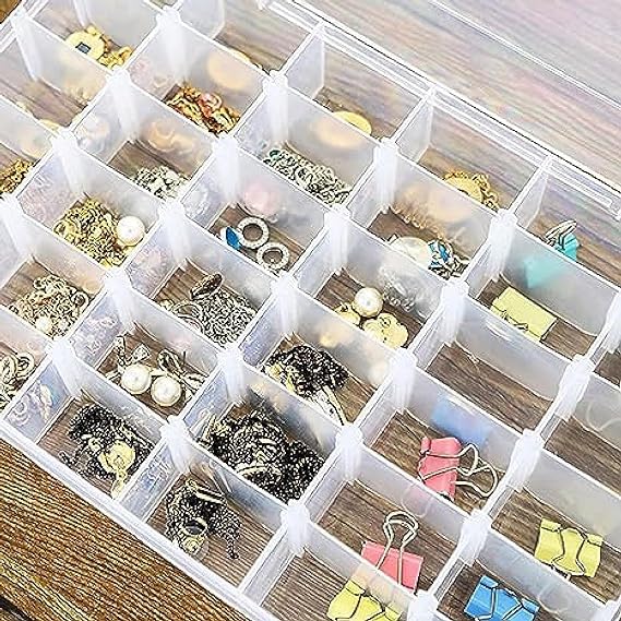 Multipurpose Storage Box 36 Compartments – Portable Organizer for Medicine, Jewelry, Cosmetics & Stationery: f