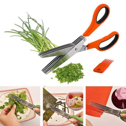 Premium Stainless Steel Herb Scissors | Quick Cutting Tool for Herbs & Vegetables: f