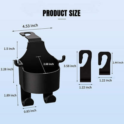 Car Seat CUP Holder & Phone Hook Organizer (Premium); f