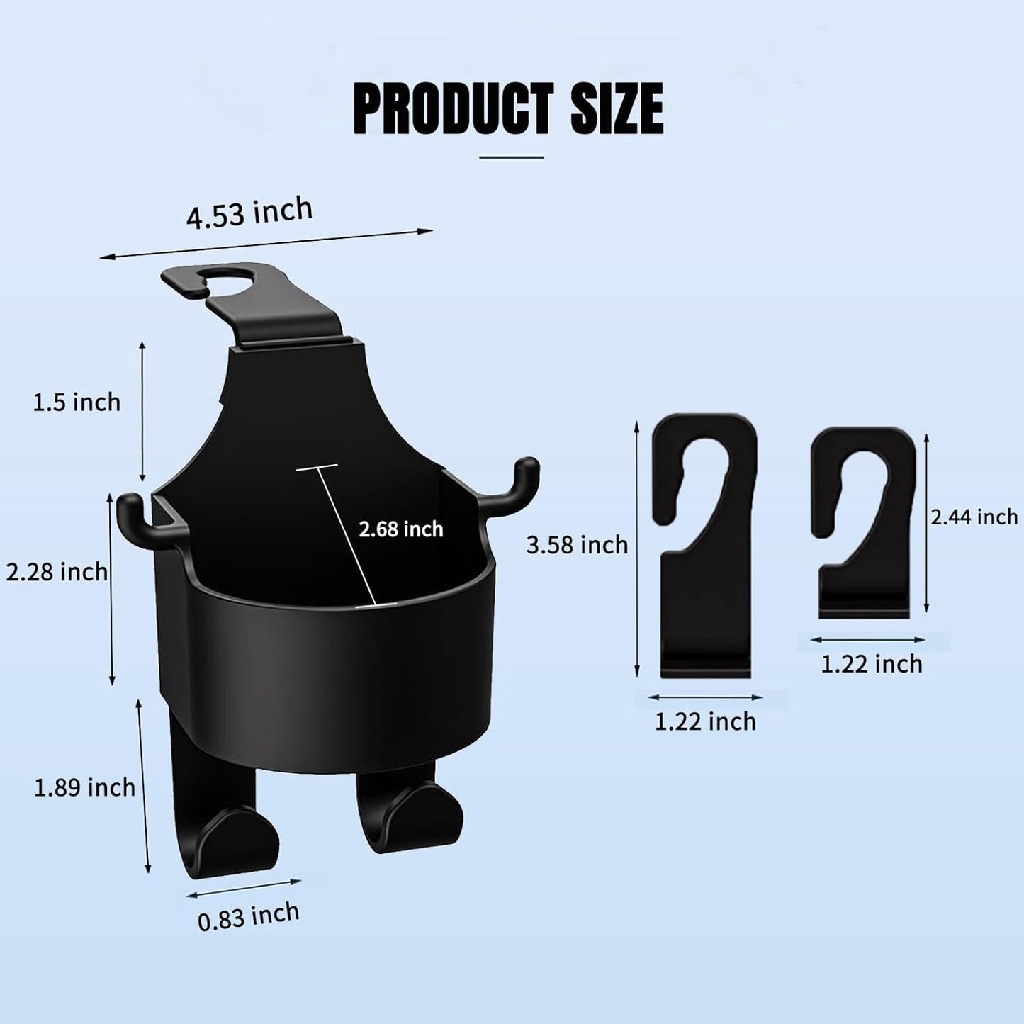 Car Seat CUP Holder & Phone Hook Organizer (Premium); g