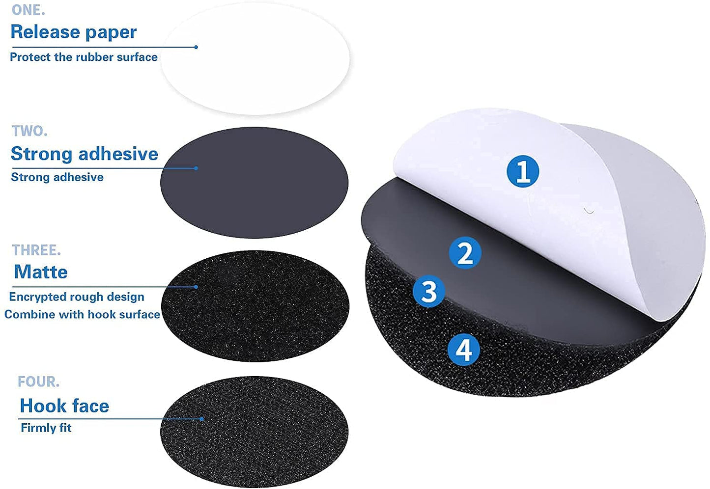 Anti-Slip Velcro Tape Dots – Self Adhesive Double-Sided Grip for Carpets, Bedsheets & Rugs- g