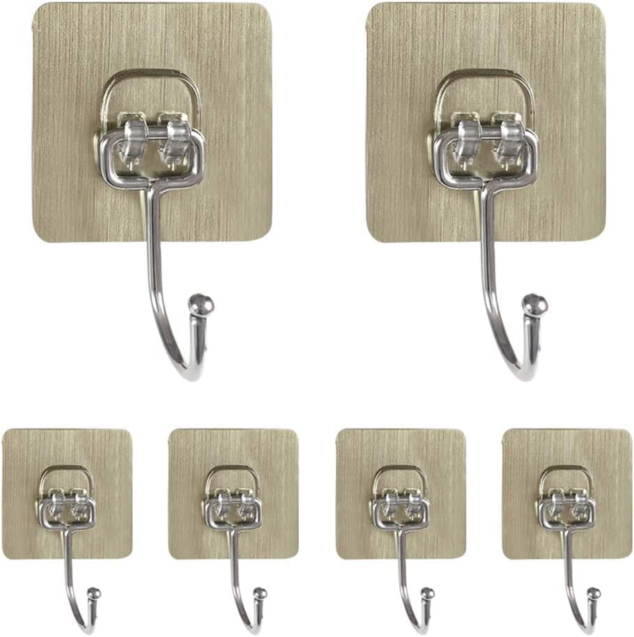 Premium Golden Hanger Hooks- Peel & Stick Adhesive .g