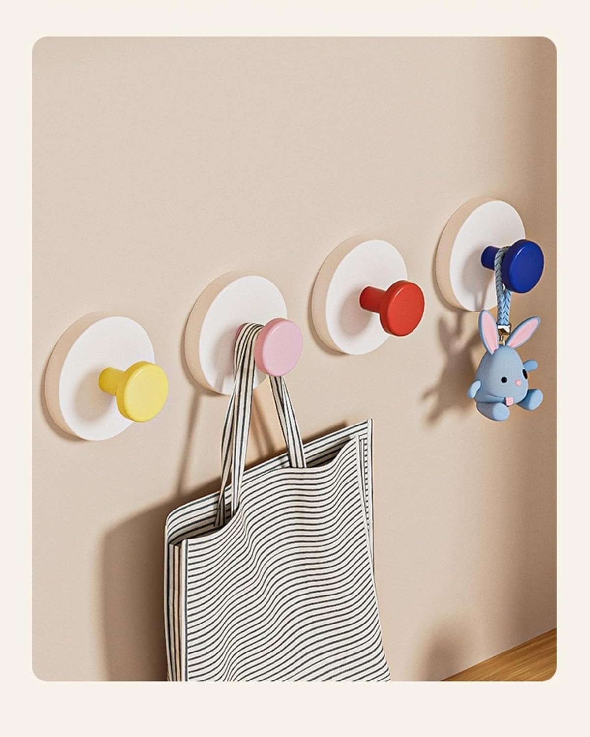 Reusable Heavy-Duty Suction Cup Hooks (Set of 4) – Removable Waterproof Wall Hooks;g