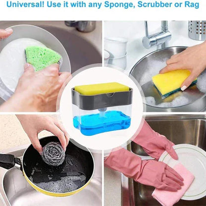 2 in 1 Smart Kitchen Liquid Soap Dispenser (450 ML)- Free Sponge With every order