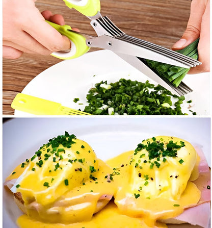 Premium Stainless Steel Herb Scissors | Quick Cutting Tool for Herbs & Vegetables: f