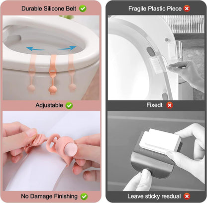 Silicone Toilet Seat Lifter Handle (Pack of 4) – Self-Adhesive Hygienic Toilet Cover Clip; g
