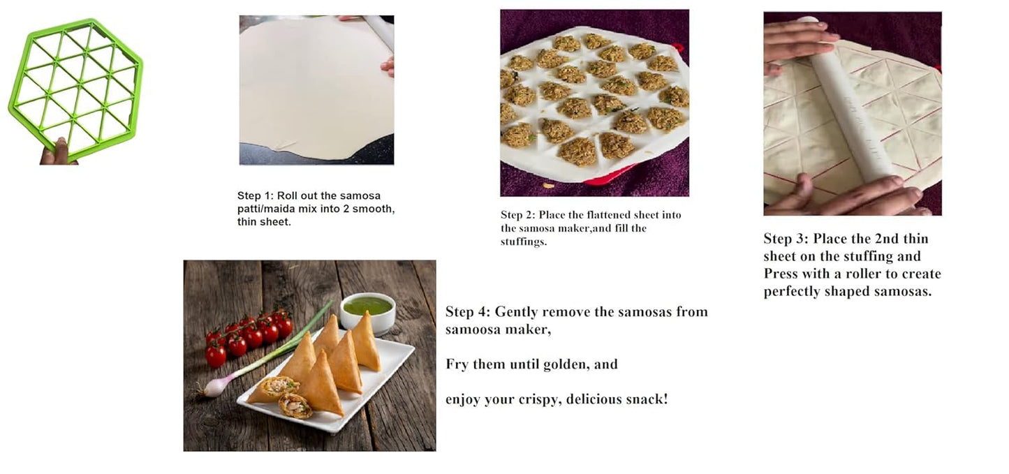 Samosa Maker (Makes 24 Samosas)- Easy Samosa Press Mould, say Goodbye to Messy samosa; f